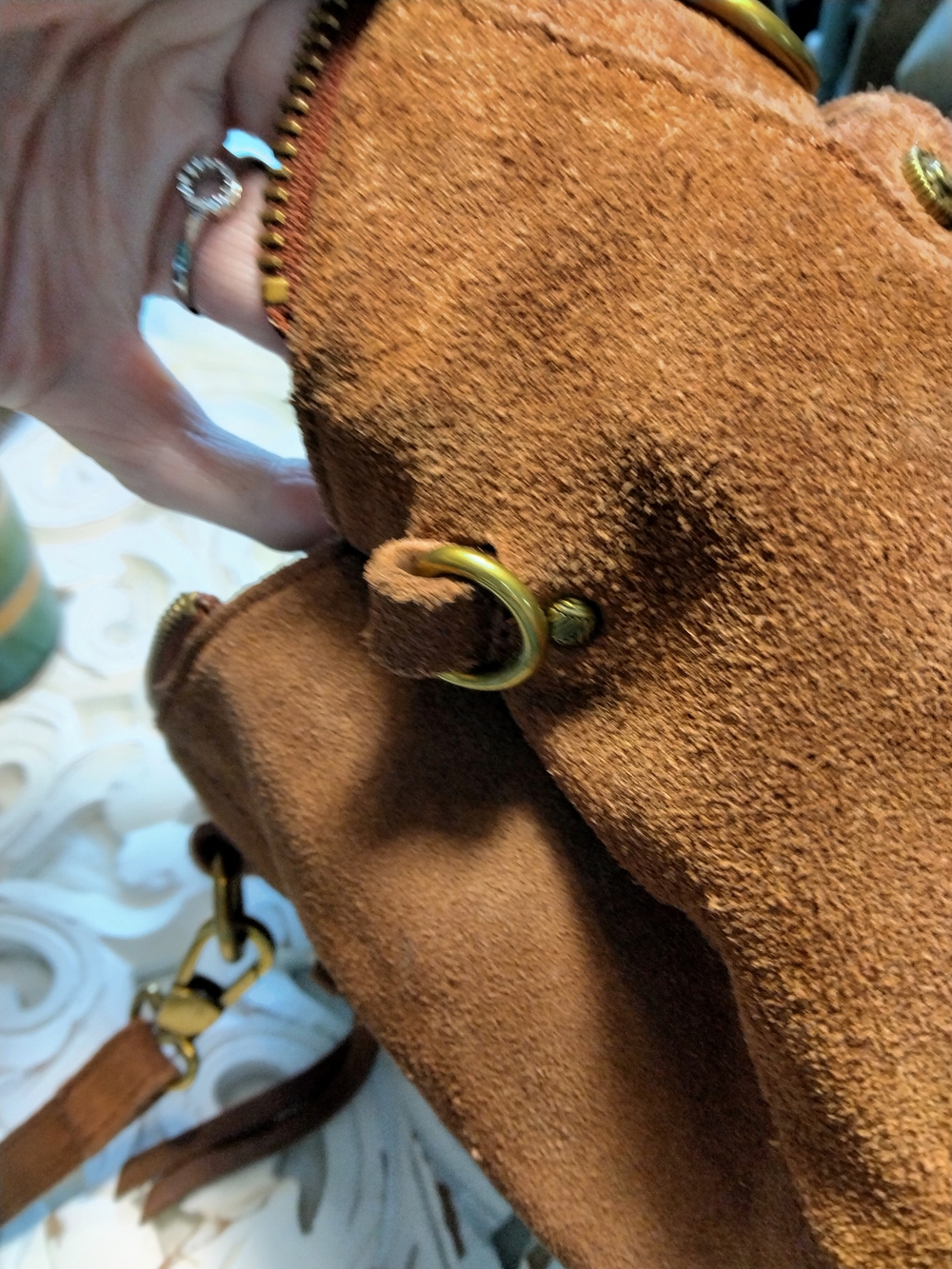 The Sak Tan Suede Crossbody Bag with Stud Accents - Picture 10 of 12